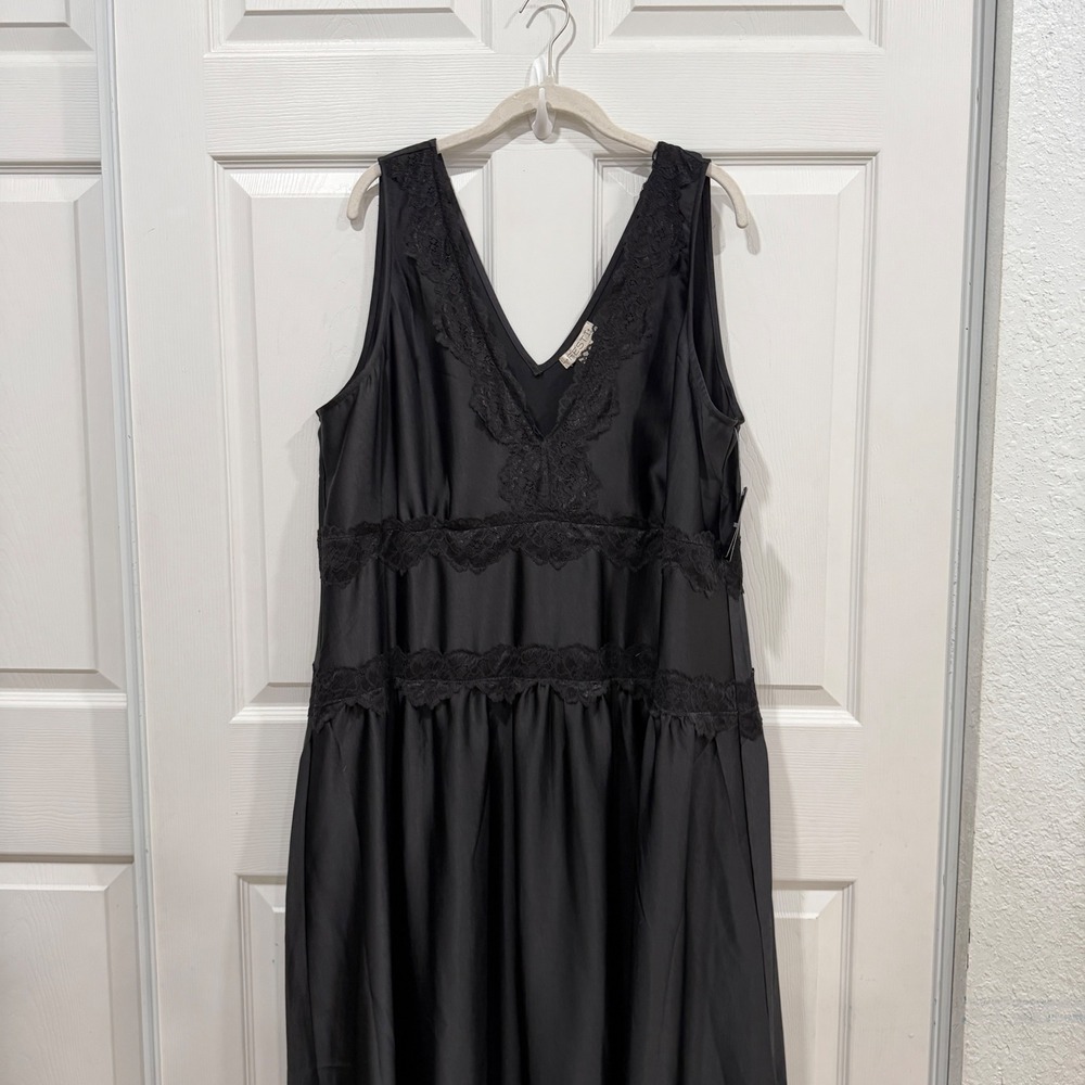 Torrid Festi Drop Waist Lace Trim Maxi Dress‎ Deep Black 2X 18-20 44540901 - Picture 5 of 10